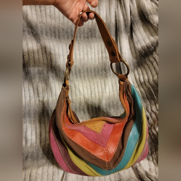 FOSSIL Boho Y2k HOBO Bag Leather/Suede - Picture 2 of 14